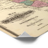 Kaart van de staat Wisconsin Poster (Hoek)