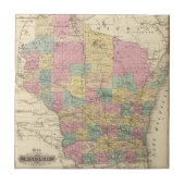 Kaart van de staat Wisconsin Tegeltje (Voorkant)