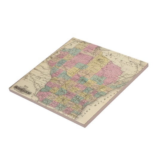 Kaart van de staat Wisconsin Tegeltje (Zijkant)