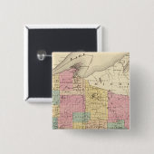 Kaart van de staat Wisconsin Vierkante Button 5,1 Cm (Voorkant /achterkant)