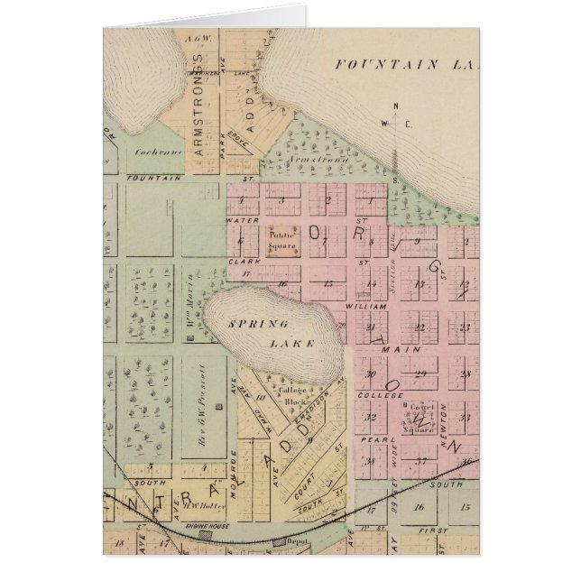 Kaart van de stad Albert Lea, Minnesota (Voorkant)