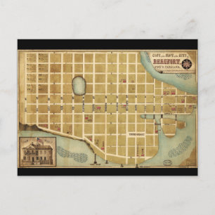 Kaart van de stad Beaufort South Carolina (1860)