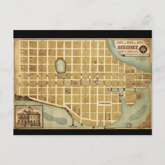 Kaart van de stad Beaufort South Carolina (1860) (Voorkant)
