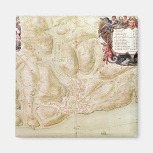 Kaart van de stad Bellisle Magneet