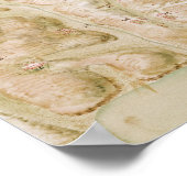 Kaart van de stad Bellisle Poster (Hoek)