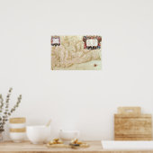 Kaart van de stad Bellisle Poster (Keuken)