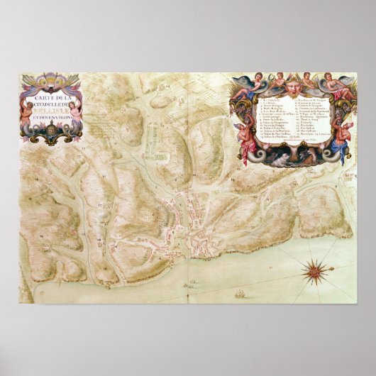 Kaart van de stad Bellisle Poster (Voorkant)