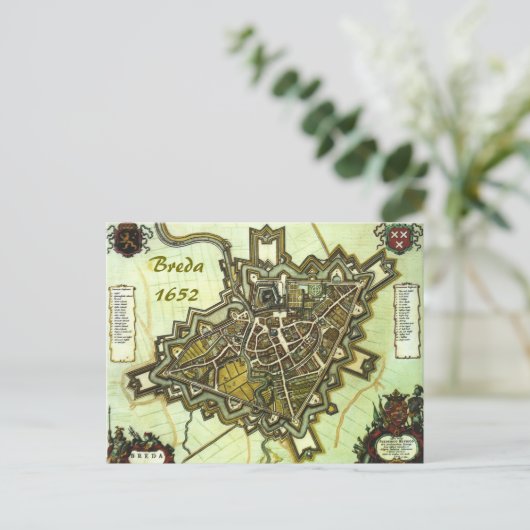 Kaart van de stad Breda vanaf 1652 (Staand voorkant)
