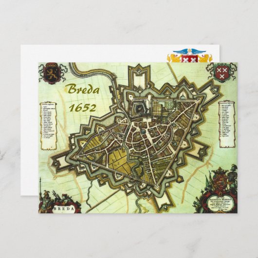 Kaart van de stad Breda vanaf 1652 (Voorkant / Achterkant)
