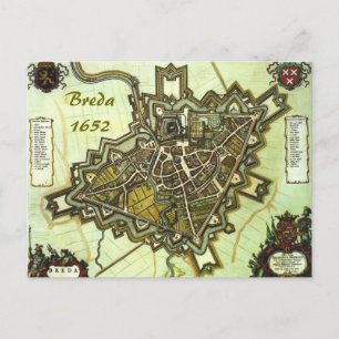 Kaart van de stad Breda vanaf 1652