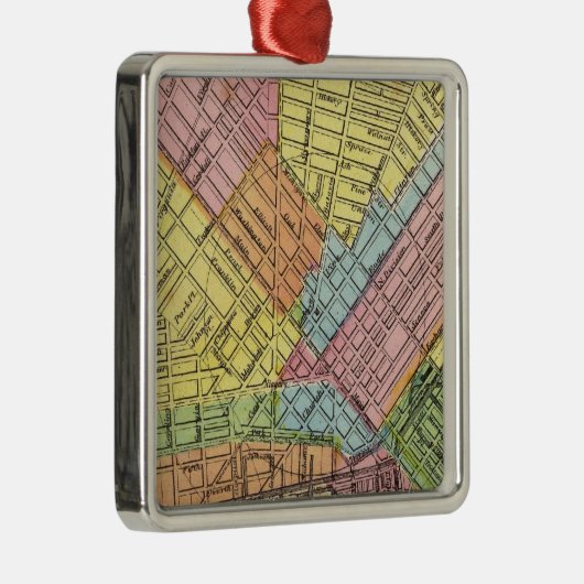 Kaart van de stad Buffalo Metalen Ornament (Rechts)