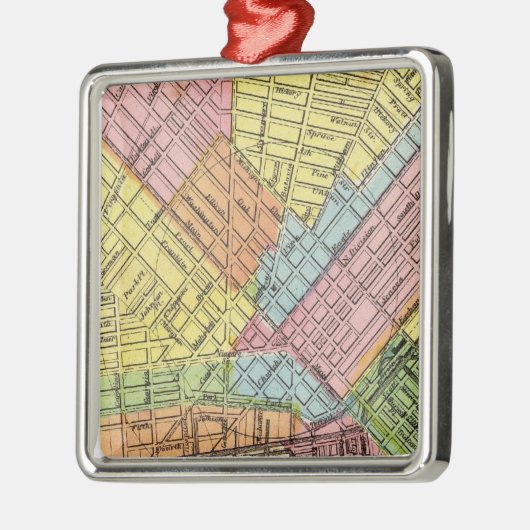 Kaart van de stad Buffalo Metalen Ornament (Links)