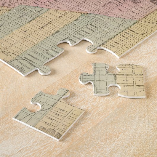 Kaart van de stad Detroit Legpuzzel (Zijkant)