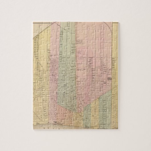 Kaart van de stad Detroit Legpuzzel (Verticaal)