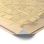 Kaart van de stad Detroit Poster (Hoek)