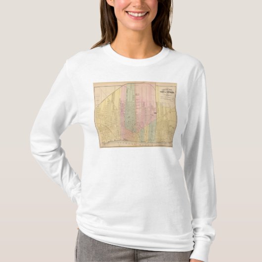 Kaart van de stad Detroit T-shirt (Voorkant)
