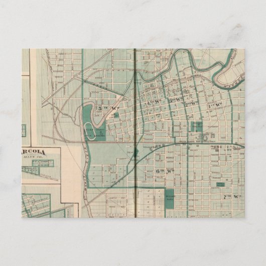 Kaart van de stad Fort Wayne met Cedarville (Voorkant)