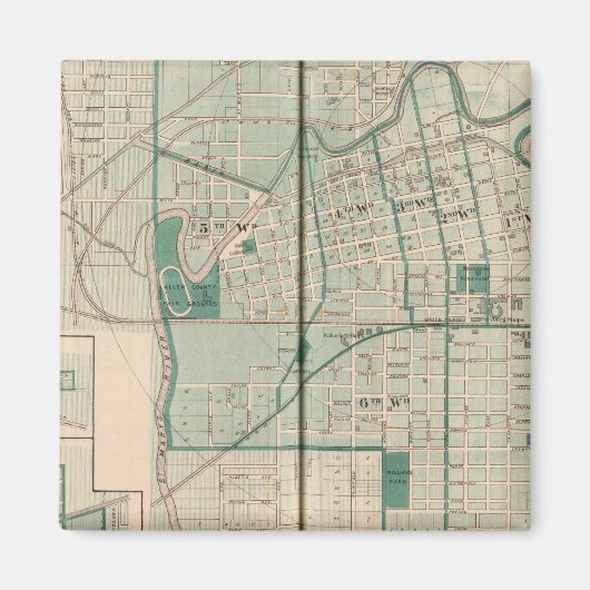 Kaart van de stad Fort Wayne met Cedarville Magneet (Voorkant)