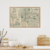 Kaart van de stad Fort Wayne met Cedarville Poster (Keuken)