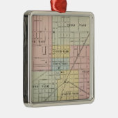 Kaart van de stad Galesburg, Monmouth en Aledo Metalen Ornament (Rechts)