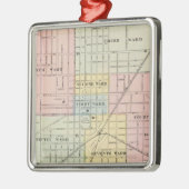 Kaart van de stad Galesburg, Monmouth en Aledo Metalen Ornament (Links)