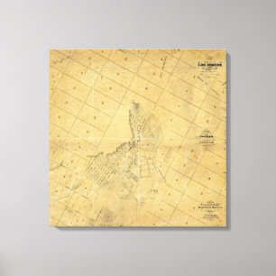 Kaart van de stad Los Angeles Canvas Afdruk
