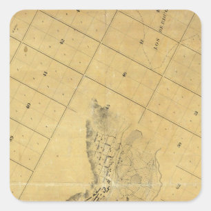 Kaart van de stad Los Angeles Vierkante Sticker