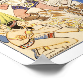 Kaart van de stad Manhattan van 1789 tot 1939 Poster