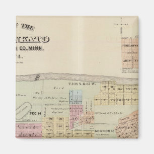 Kaart van de stad Mankato, Minnesota Magneet