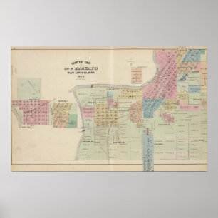 Kaart van de stad Mankato, Minnesota Poster