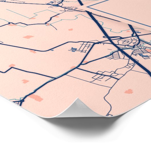 Kaart van de stad Milaan - Italië Breezy Poster (Hoek)