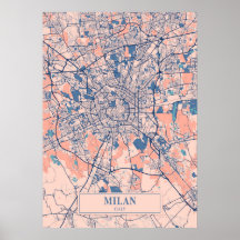 Kaart van de stad Milaan - Italië Breezy