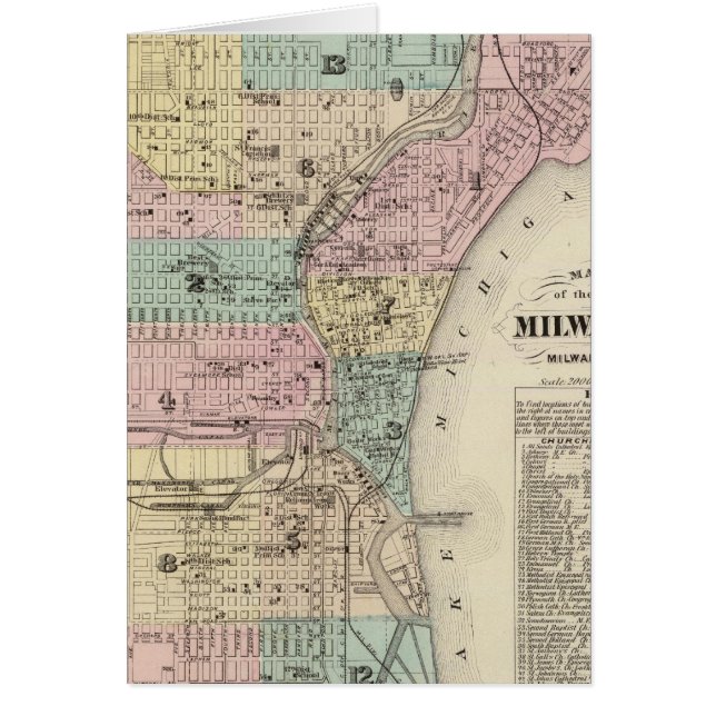 Kaart van de stad Milwaukee, Milwaukee Co. (Voorkant)