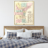 Kaart van de stad Milwaukee, Milwaukee Co. Canvas Afdruk (Insitu (Slaapkamer))