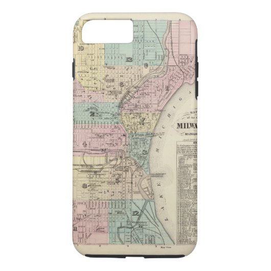 Kaart van de stad Milwaukee, Milwaukee Co. Case-Mate iPhone Case (Achterkant)