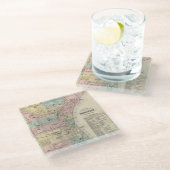 Kaart van de stad Milwaukee, Milwaukee Co. Glazen Onderzetter (Schuin)