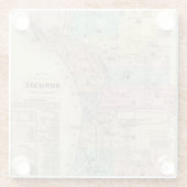 Kaart van de stad Milwaukee, Milwaukee Co. Glazen Onderzetter (Achterkant)