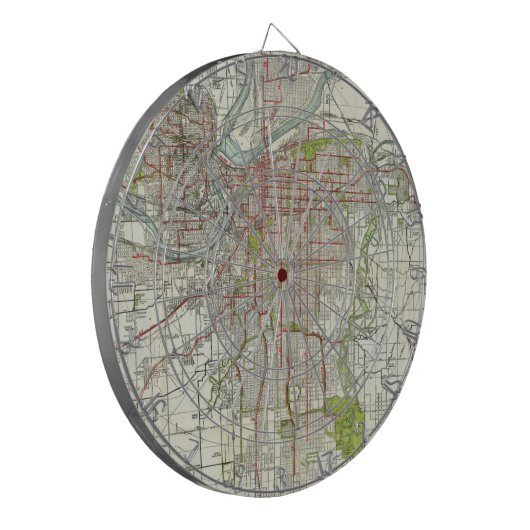 kaart van de stad Missouri (1920) Dartbord (Voorkant Links)