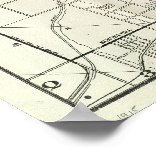  kaart van de stad Missouri (1920) Poster (Hoek)