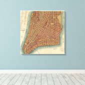  kaart van de stad New York (1807) Canvas Afdruk (Insitu (Houten vloer))