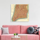  kaart van de stad New York (1807) Canvas Afdruk (Insitu (Woonkamer))