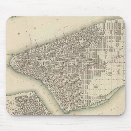  kaart van de stad New York (1840) Muismat (Voorkant)