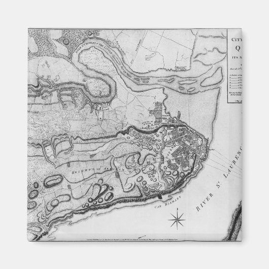 Kaart van de stad Quebec en omgeving Magneet (Voorkant)