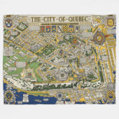 Kaart van de stad Quebec Fleece Deken (Voorkant (Horizontaal))