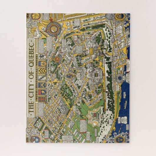 Kaart van de stad Quebec Legpuzzel (Verticaal)
