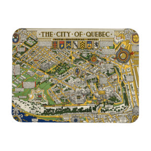 Kaart van de stad Quebec Magneet