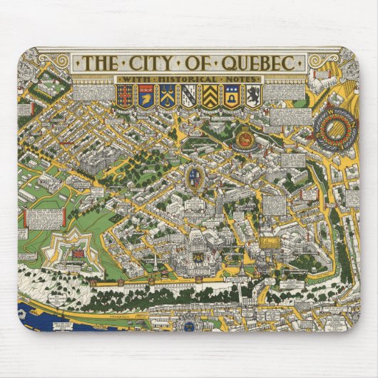 Kaart van de stad Quebec Muismat (Voorkant)