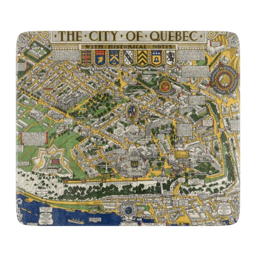 Kaart van de stad Quebec Snijplank (Voorkant)