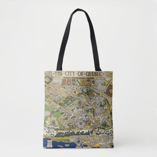 Kaart van de stad Quebec Tote Bag (Voorkant)