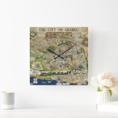 Kaart van de stad Quebec Vierkante Klok (Huis)